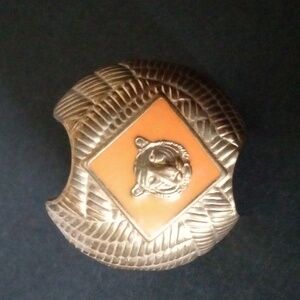 Vintage Boy Scout Neckerchief Scarf Slide Orange Enamel Tiger BSA